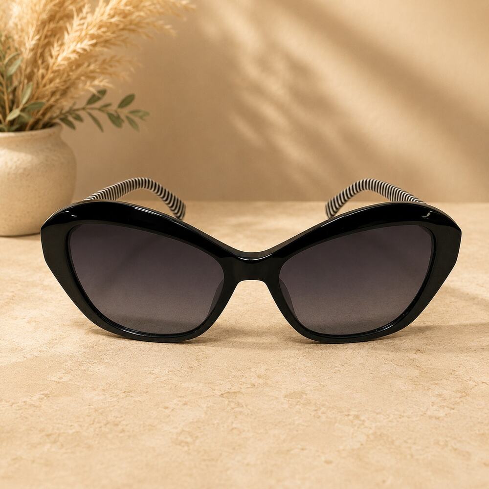 Kate Spade Karina 8079O Black Cat Eye Sunglasses Gradient Grey Lenses 56mm - Picture 2 of 3